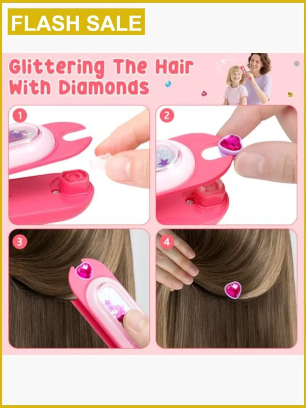 Hair Gem Stamper Kit - Bling Hair Styling Tool for Girls